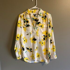 Ann Taylor yellow floral blouse